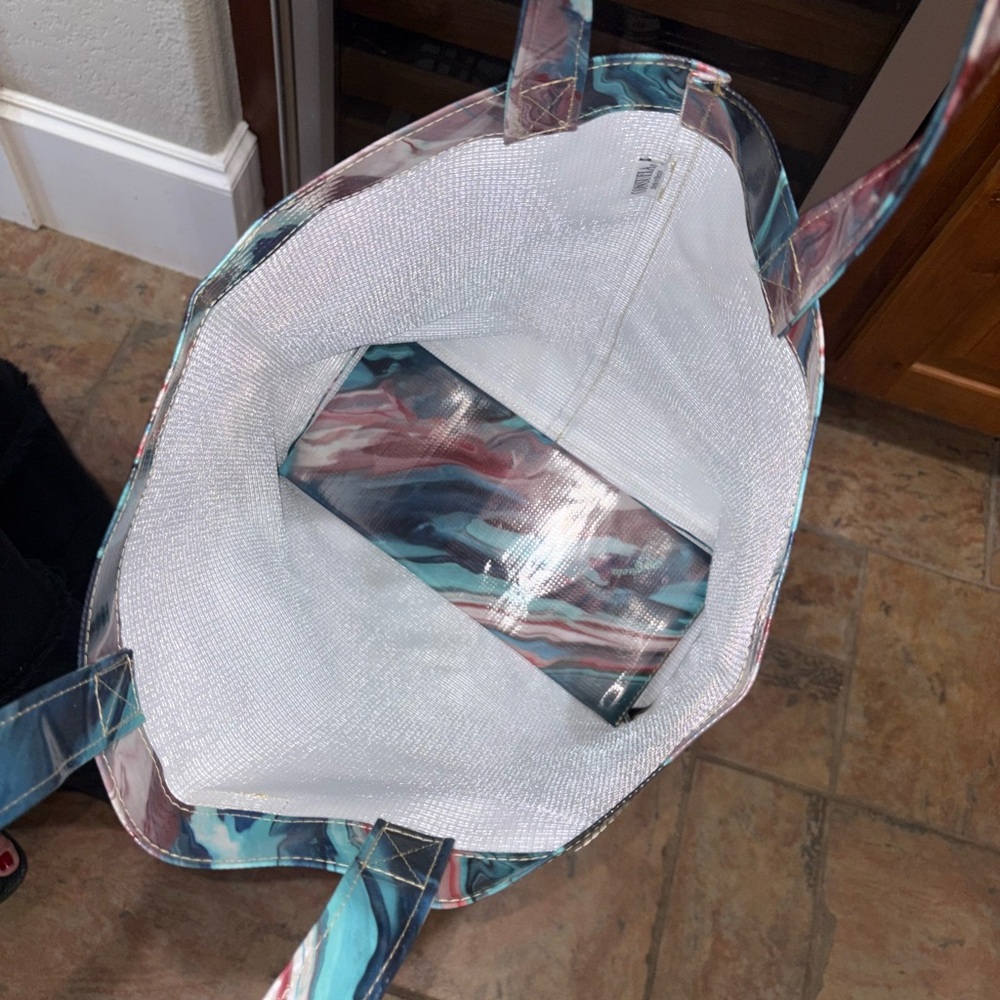 Consuela Blue and Pink Swirl Tote - Picture 3 of 3
